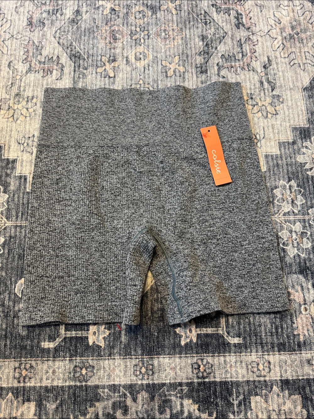 Colsie Heather Gray Seamless High-Waist Biker Shorts